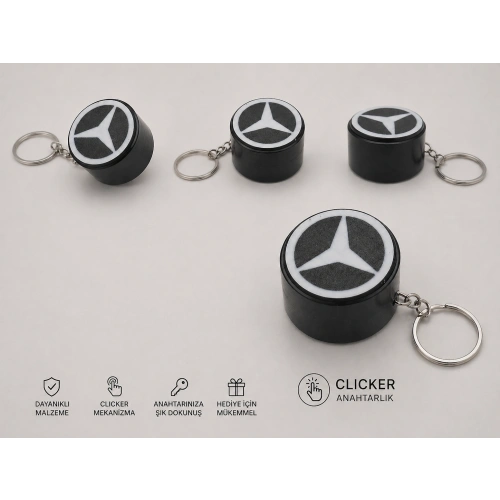 Mercedes Clicker Anahtarlık , Mercedes Logolu Clicker Araç Anahtarlığı - Mercedes Araba Anahtarlık