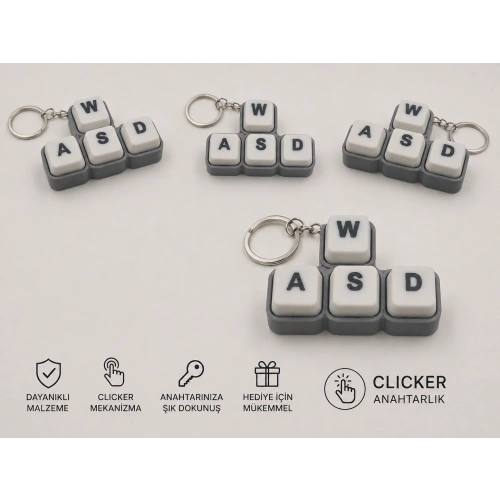 WASD Clicker Anahtarlık , Wasd Klavye Clicker Araç Anahtarlığı - asdw Araba Anahtarlık