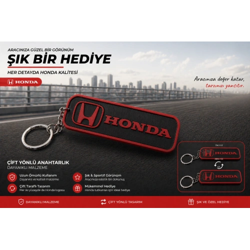 HONDA Anahtarlık , Honda Logolu Çift Yönlü Araç Anahtarlık - Honda Araba Anahtarlığı