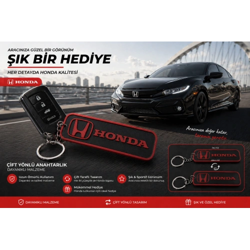 HONDA Anahtarlık , Honda Logolu Çift Yönlü Araç Anahtarlık - Honda Araba Anahtarlığı
