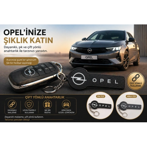 Opel Anahtarlık , Opel Logolu Çift Yönlü Araç Anahtarlık - Hediyelik Opel Araba Anahtarlığı