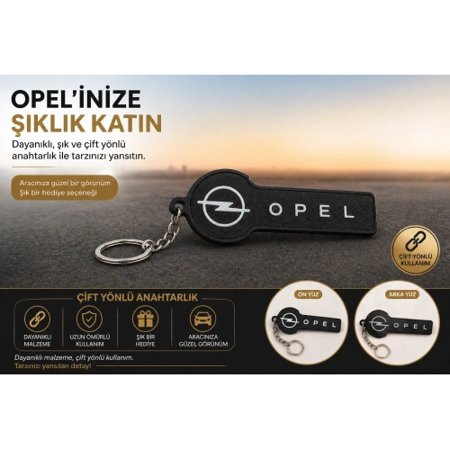 Opel Anahtarlık , Opel Logolu Çift Yönlü Araç Anahtarlık - Hediyelik Opel Araba Anahtarlığı