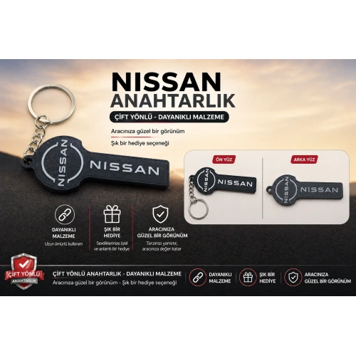 Nissan Anahtarlık , Nissan Logolu Çift Yönlü Araç Anahtarlık - Hediyelik Nissan Araba Anahtarlığı