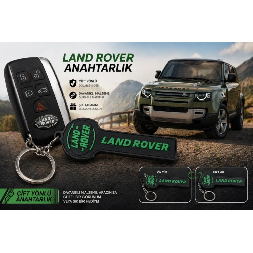 Land Rover Anahtarlık , Land Rover Logolu Çift Yönlü Araç Anahtarlık - Hediyelik Land Rover Araba Anahtarlığı