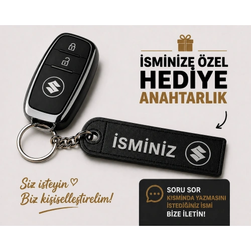 İsimli Suzuki Anahtarlık , Kişiye Özel - Hediyelik İsimli Suzuki Araç Logolu Anahtarlık - İsimli Araba Anahtarlığı
