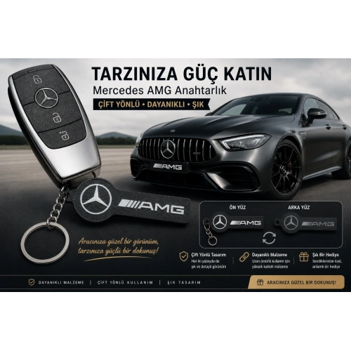Mercedes Anahtarlık , Mercedes Logolu Çift Yönlü Araç Anahtarlık - Hediyelik Mercedes Araba Anahtarlığı