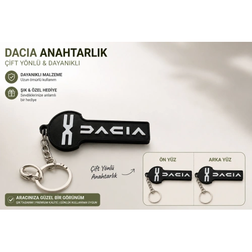 Dacia Anahtarlık , Dacia Logolu Çift Yönlü Araç Anahtarlık - Hediyelik Dacia Araba Anahtarlığı
