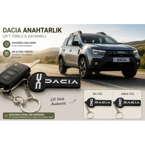 Dacia Anahtarlık , Dacia Logolu Çift Yönlü Araç Anahtarlık - Hediyelik Dacia Araba Anahtarlığı
