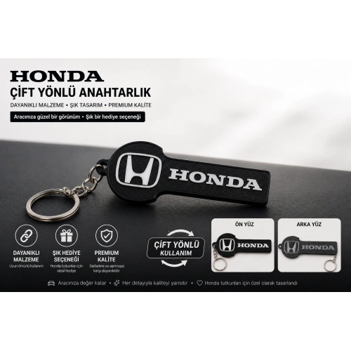 Honda Anahtarlık , Honda Logolu Çift Yönlü Araç Anahtarlık - Hediyelik Honda Araba Anahtarlığı