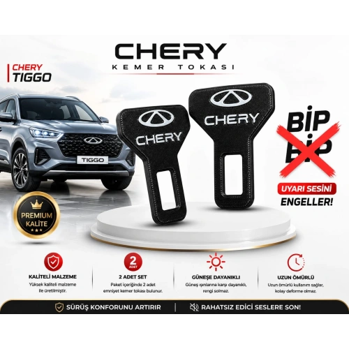 Chery Kemer Tokası , Chery Logolu Araç Kemer İkaz Susturucu , Chery Kemer Bip Bip Susturucu - 2 Adet