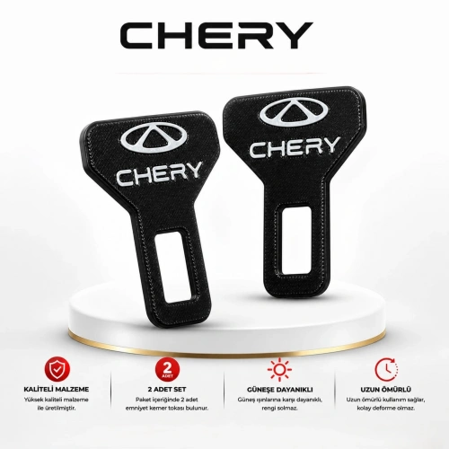 Chery Kemer Tokası , Chery Logolu Araç Kemer İkaz Susturucu , Chery Kemer Bip Bip Susturucu - 2 Adet