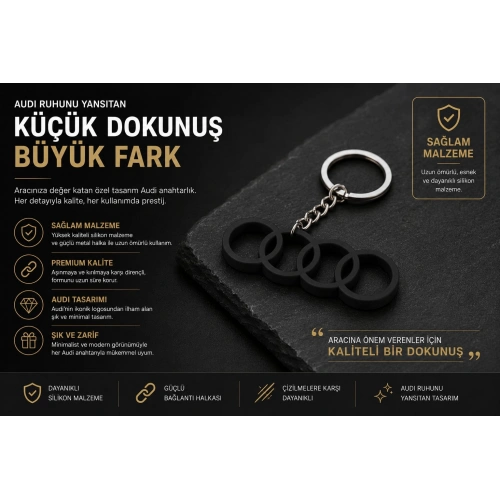 AUDİ Anahtarlık , AUDİ Logolu Çift Yönlü Araç Anahtarlık - AUDİ Araba Anahtarlığı