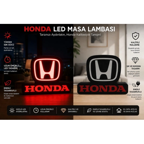 Honda Masa Lambası , Honda Logolu Led Işıklı Masa Lambası , Honda Gündüz Gece Masa Lambası