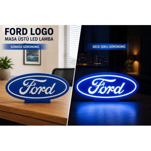Ford Masa Lambası , Ford Logolu Led Işıklı Masa Lambası , Ford Gündüz Gece Masa Lambası