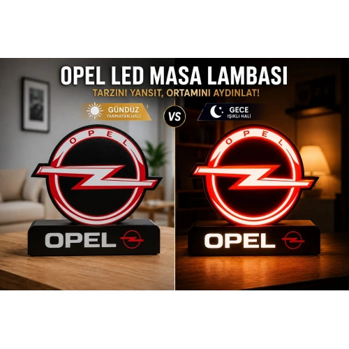 Opel Masa Lambası , Opel Logolu Led Işıklı Masa Lambası , Opel Gündüz Gece Masa Lambası