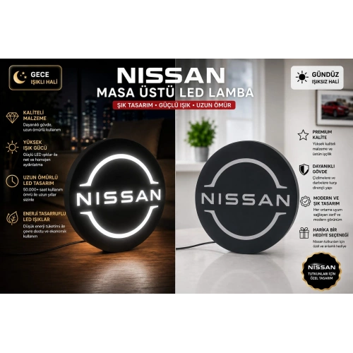 Nissan Masa Lambası , Nissan Logolu Led Işıklı Masa Lambası , Nissan Gündüz Gece Masa Lambası