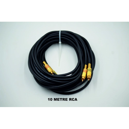 Amfi Rca Kablosu – 10 Metre - El Yapımı %100 Bakır – Uzun Anfi Rca Ses Kablosu - 10 MT