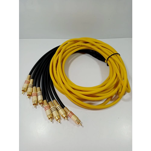 Amfi RCA Kablosu – 4 Giriş 4 Çıkış - El Yapımı %100 Bakır – Anfi Rca Kablosu – 5 Metre