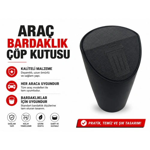 Araç Çöp Kutusu , Araç Bardaklık Çöp Kovası , Araç Bardaklığa Takılan Çöp Kutusu