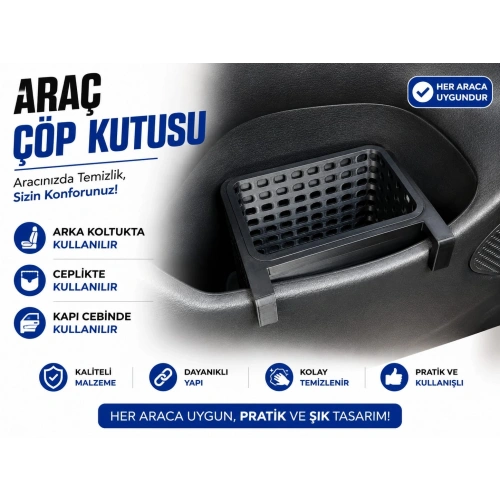 Araç Çöp Kutusu , Araç Kapı Ceplik Çöp Kovası , Universal Araç Koltuk Arkası Çöp Kutusu