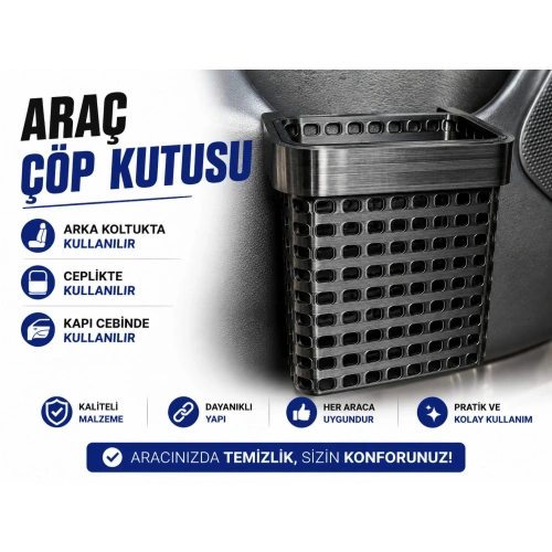 Araç Çöp Kutusu , Araç Kapı Ceplik Çöp Kovası , Universal Araç Koltuk Arkası Çöp Kutusu