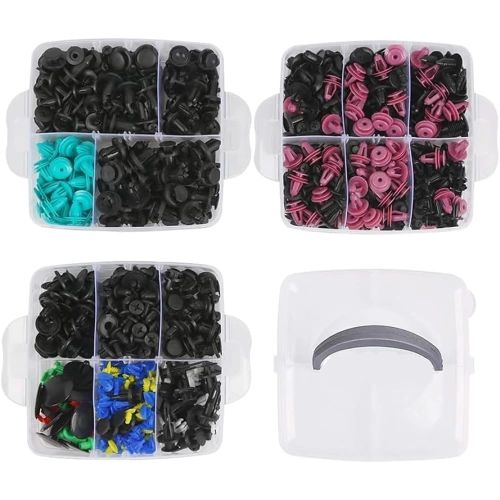 Araç Kapı Tampon Plastik Panel Klipsi - 680 Parça + 45 Parça - Araç kapı Döşeme Çamurluk Pim Perçin Klipsi