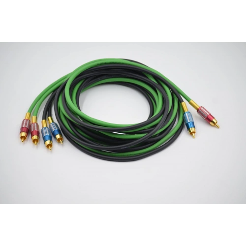 Bakır Amfi Rca Kablosu - 2 Giriş 4 Çıkış Anfi Rca Kablosu - 1 Metre - El Yapımı Tam Bakır - 1 Metre