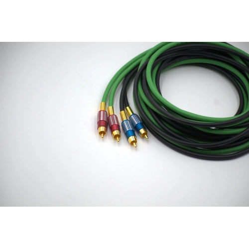 Bakır Amfi Rca Kablosu - 2 Giriş 4 Çıkış Anfi Rca Kablosu - 1 Metre - El Yapımı Tam Bakır - 1 Metre