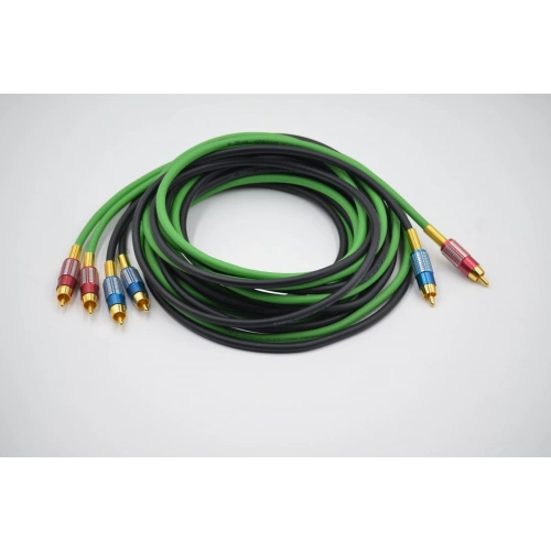 Bakır Amfi Rca Kablosu - 2 Giriş 4 Çıkış Anfi Rca Kablosu - 2 Metre - El Yapımı Tam Bakır - 2 Metre