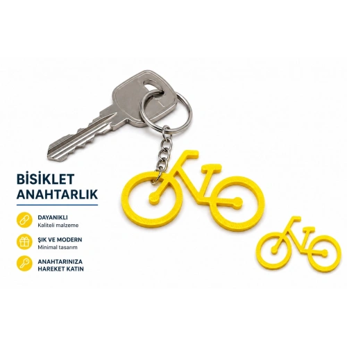 Bisiklet Anahtarlık , Sarı Bisiklet Araç Anahtarlık - Bisiklet Araba Anahtarlığı
