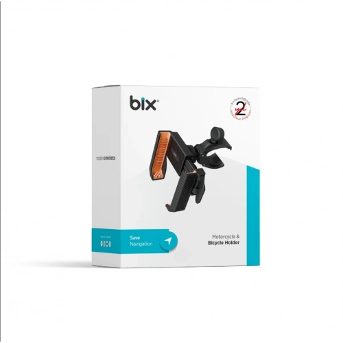 BİX Motosiklet Telefon Tutacağı - BPH01 - Gidon Bağlantılı , 360 Derece , Sarsılma Önleyici Motosiklet Bisiklet Telefon Tutucu