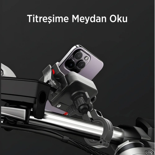 BİX Motosiklet  Telefon Tutacağı - Gidon Bağlantılı , 360 Derece , Sarsılma Önleyici Motosiklet Bisiklet Telefon Tutucu