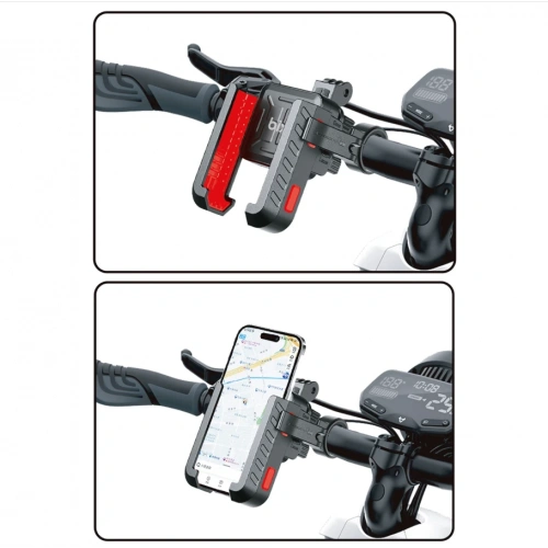 BİX Motosiklet  Telefon Tutacağı - Gidon Bağlantılı , 360 Derece , Sarsılma Önleyici Motosiklet Bisiklet Telefon Tutucu