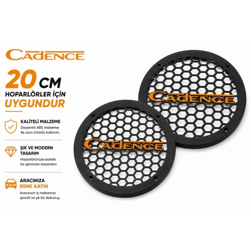 Cadence 20cm Hoparlör Kapağı - Cadence Logolu Kaliteli Plastik Midrange Hoparlör Kapak 20 cm - 2 Adet