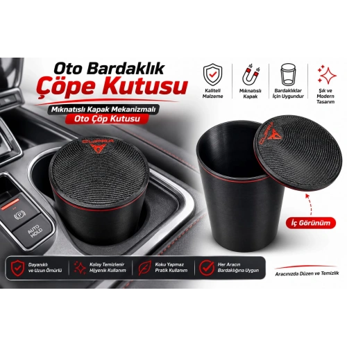 Cupra Araç Çöp Kutusu , Cupra Araç Bardaklık Çöp Kovası , Cupra Araç Bardaklığa Takılan Çöp Kutusu