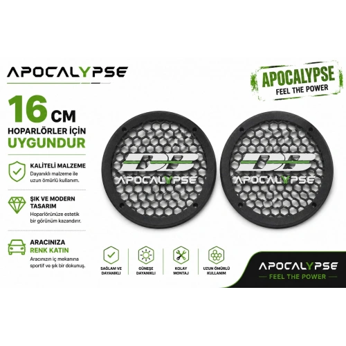Deaf Bonce 16cm Hoparlör Kapağı - DB Apocalypse Logolu Kaliteli Plastik Midrange Hoparlör Kapak 16 cm - 2 Adet