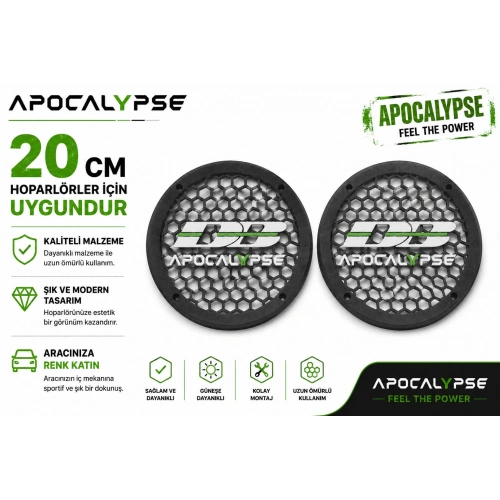 Deaf Bonce 20cm Hoparlör Kapağı - DB Apocalypse Logolu Kaliteli Plastik Midrange Hoparlör Kapak 20 cm - 2 Adet