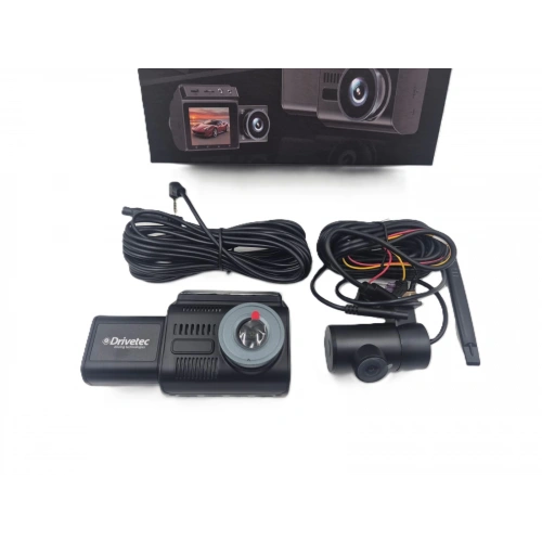 Drivetec 3 Kameralı Araç Ön , İç ve Arka Kayıt Kamerası , Ultra HD, Ekranlı, Araç İçi + Ön + Arka Kamera Siyah