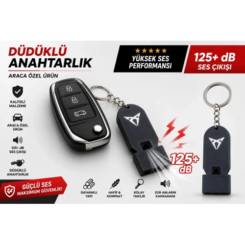 Düdüklü Cupra Anahtarlık , Cupra Logolu Islık Çalan Araç Anahtarlık - Hediyelik Cupra Araba Anahtarlığı