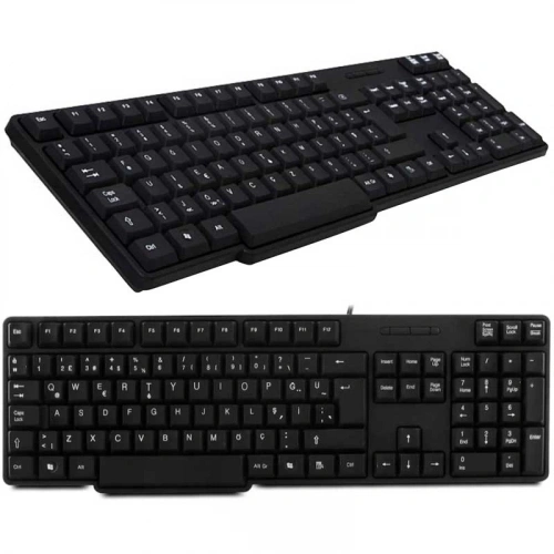 Everest Kablolu Q Klavye - Everest KB-517U Siyah Kablolu USB Standart Q Klavye