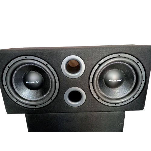 For-x 30cm Çift Kabinli Bass - Tanesi 400RMS 4 + 4 Ohm Çift Bobin Subwoofer + 30cm Çiftli Kabin Bass