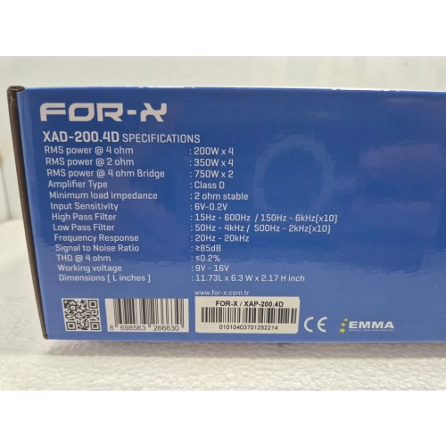 For-x Amfi – 4 x 200 RMS Ses ve Bass Amfisi – For-x XAP-200.4D Oto Anfi