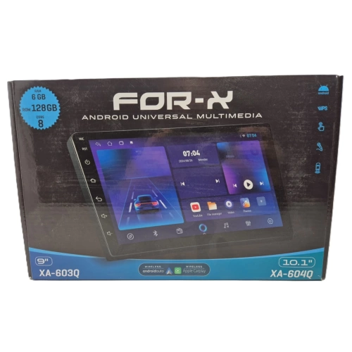 For-x Android Tablet Teyp 9 - For-x XA-603Q Android 6GB Ram 128GB Hafıza Multimedya Tablet Araba Teybi - Park Kameralı