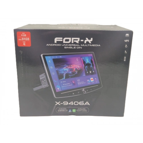 For-x Android Teyp – 10.1″ 4 Ram 64 Hafıza - Oynar Kafa Android Multimedya – For-x X-9406A Tek Din 360 Universal Teyp