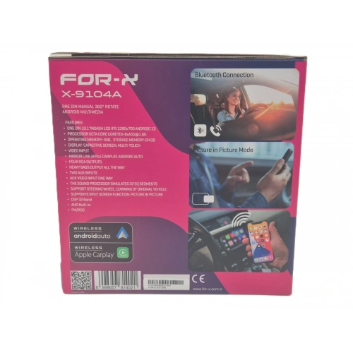 For-x Android Teyp – 10.1″ 4 Ram 64 Hafıza - Oynar Kafa Android Multimedya – For-x X-9104A Tek Din 360 Universal Teyp