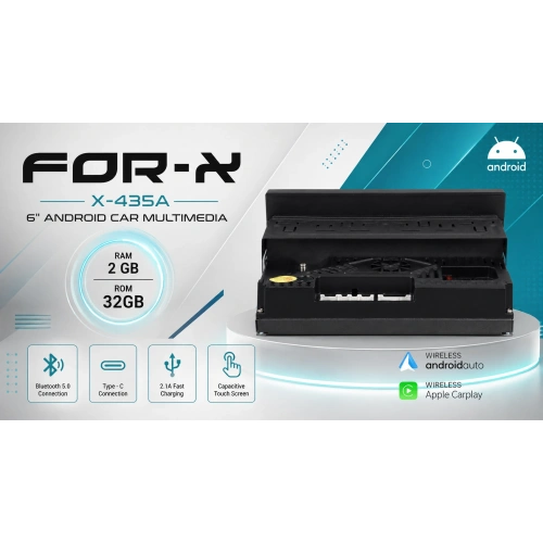 For-x Android Teyp – 6″ 2 Ram 32 Hafıza - İnce Kasa Android Multimedya – For-x X-435A Universal Android Teyp