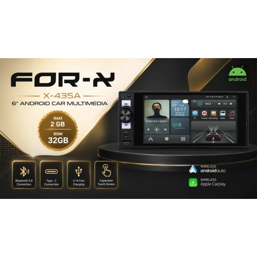 For-x Android Teyp – 6″ 2 Ram 32 Hafıza - İnce Kasa Android Multimedya – For-x X-435A Universal Android Teyp