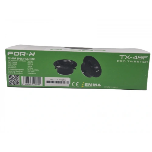 For-x Dome Tweeter 10cm - PRO 200w 100 RMS Tiz - For-x TX-49F 10cm Dome Tweeter