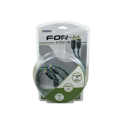 For-x OFC Rca Kablosu 1 Metre – For-x X-1122G-1M Profesyonel %100 Bakır Amfi Rca Kablosu - 1 Metre