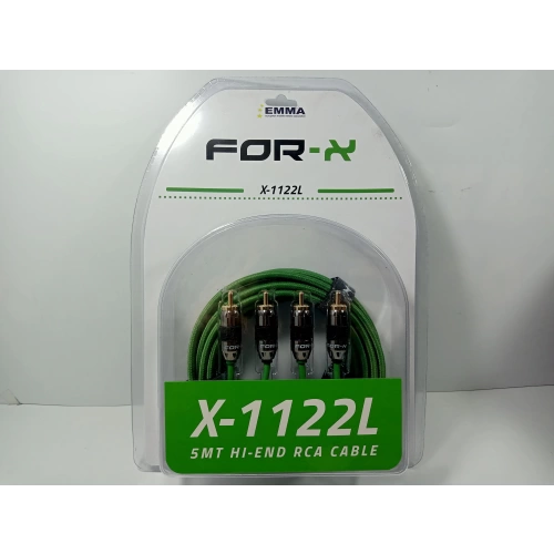 For-x OFC Rca Kablosu 5 Metre – For-x X-1122L Profesyonel %100 Bakır Amfi Rca Kablosu